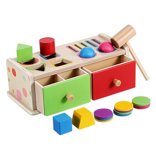 TOYANDONA Holzfarb und Formensortierbox Frühes Lernspielzeug für Weihnachts und Geburtstagsgeschenke für Jungen und Mädchen TOYANDONA Holzfarb und Formensortierbox Frühes Lernspielzeug für Weihnachts und Geburtstagsgeschenke für Jungen und Mädchen von TOYANDONA