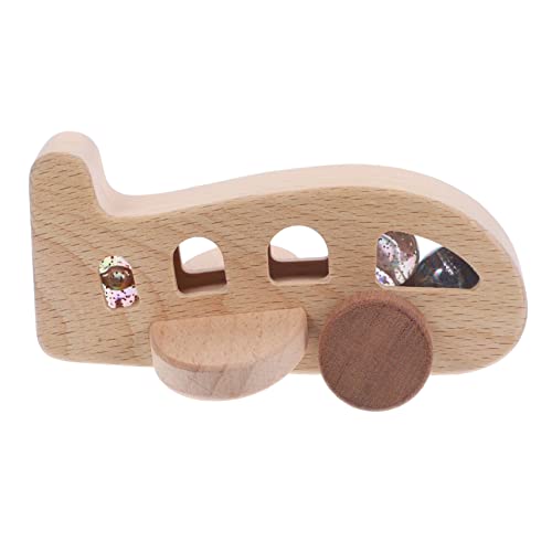 TOYANDONA Holzflugzeug Modellspielzeug für Kleinkinder Natürliches Buchenholz Pädagogisches Rasselspielzeug Farbenfrohes Flugzeugdesign für Jahre Alt für Sammler von TOYANDONA