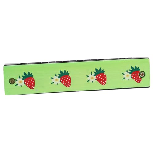 TOYANDONA Holzmundharmonika Holzspielzeug mit Tier und Obstmotiven Beidseitig Doppelt Reihig aus Buchenholz Pädagogisches Musikspielzeug für Frühe Bildung und Motorische von TOYANDONA