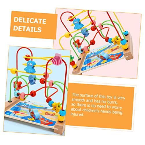 TOYANDONA Holzperlenlabyrinth Lernspielzeug mit Tiermotiven Pädagogisches Motorikspielzeug für Farbenfrohes Kognitives Bead Maze Roller Sicheres Montessori Holzspielzeug zur von TOYANDONA