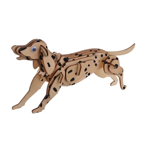 TOYANDONA Holzpuzzle Dalmatiner Hund Modell Kreatives DIY Holz Tierpuzzle für Fördert Feinmotorik und Denkvermögen Dekorative Hundefigur für Zuhause und Büro von TOYANDONA