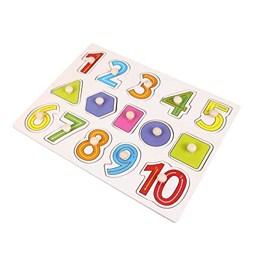 TOYANDONA Holzpuzzle Kreatives Lernspielzeug mit Großen Zahlen Pädagogisches Steckpuzzle für Kleinkinder und Vorschulkinder Fördert Motorik und Eltern Junge Mädchen Spiele von TOYANDONA