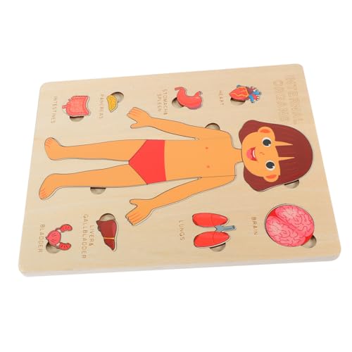 TOYANDONA Holzpuzzle Menschlicher Körper Lernspielzeug Spiel Organe Puzzle Montessori Kognitives Lernspielzeug für Vorschule und Frühe Bildung von TOYANDONA