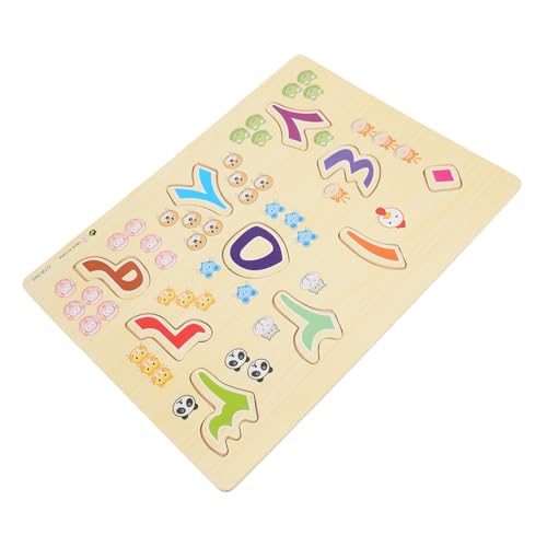 TOYANDONA Holzpuzzle für Arabische Zahlen Lernspielzeug Montessori Kognitives Matchspiel Bunte Holzrätsel Fördert Logisches Denken und Motorische Fähigkeiten für Kleinkinder von TOYANDONA