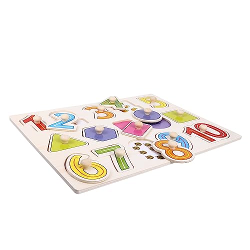 TOYANDONA Holzpuzzle für Kleinkinder Buntes Kreatives Lernspielzeug aus Holz Pädagogisches Zahlen Puzzle Fördert Motorische Fähigkeiten und Logisches für Jungen und Mädchen von TOYANDONA