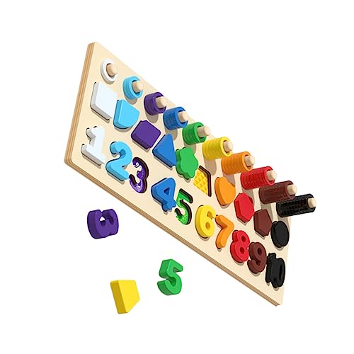 TOYANDONA Holzpuzzle für Zahlen und Formenspielzeug Pädagogisches Holzspielzeug mit Bunten Designs Hand Auge Koordination und Logischem von TOYANDONA