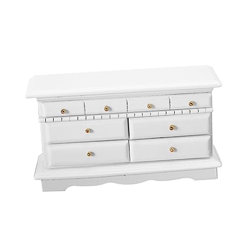 TOYANDONA Holzschrankmodell Puppenhausschrank Heimdekoration Dekorationen Miniaturpuppen Kleines Hauszubehör Schlafzimmermöbel Heimwerken Schließfach Outdoor- Modern Weiß Hölzern von TOYANDONA
