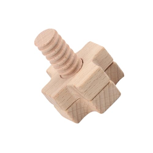 TOYANDONA Holzschrauben Pädagogisches Lernspielzeug mit Geometrischen Formen Motorische Stabiles Schraubenset aus Natürlichem Holz für Frühe Bildung und Geschicklichkeit von TOYANDONA