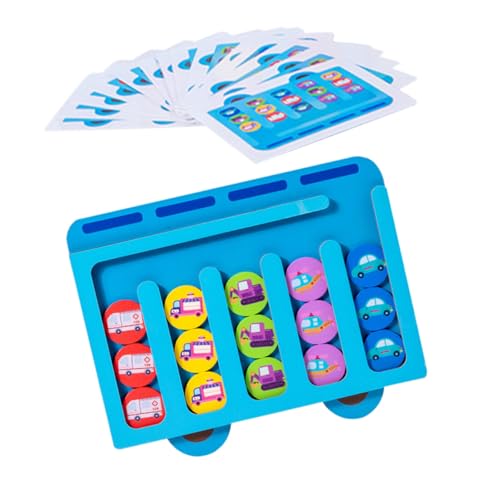 TOYANDONA Holzsortierspielzeug Doppelseitig mit Vier Farben Lernspielzeug für Kompaktes Leichtes Design Stressreduzierendes Langlebiges Holz Track Matching von TOYANDONA
