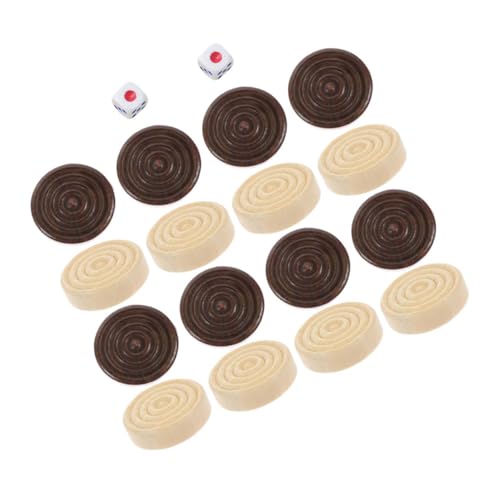 TOYANDONA Holzspielsteine Set Teilig Runde Internationale Dame und Schachfiguren aus Holz Kompatibel Ersatzspielsteine für Brettspiele für Reisen Schule und Familienspiele von TOYANDONA