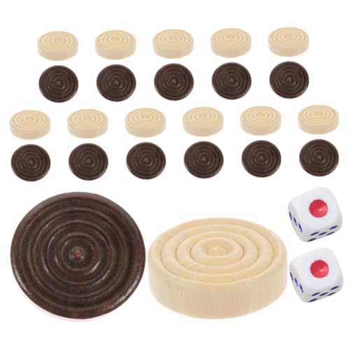 TOYANDONA Holzspielsteine für Brettspiele Teiliges Set mit Naturfarbenen und Dunkelbraunen Spielsteinen Plus Würfeln Universelle Ersatzteile für Dame Schach und Familienspiele Robust und TOYANDONA Holzspielsteine für Brettspiele Teiliges Set mit Naturfarbenen und Dunkelbraunen Spielsteinen Plus Würfeln Universelle Ersatzteile für Dame Schach und Familienspiele Robust und von TOYANDONA