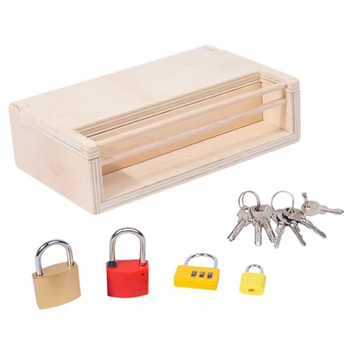 TOYANDONA Holzspielzeug Für 1 Set Lernspielzeug Mit Schlüsseln Und Schlössern Pädagogisches Montessori Für Kleinkinder Ab 1 Jahr Fördert Motorische Fähigkeiten Und Logisches Denken von TOYANDONA