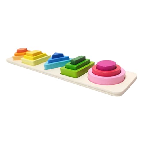 TOYANDONA Holzspielzeug Für Geometrisches Sortier Und Stapelspielzeug Mit Bunten Formen Und Puzzle Elementen Für Kreative Lernspiele Ab 3 Jahren Montessori Inspiriertes Zur von TOYANDONA
