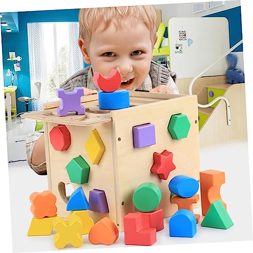 TOYANDONA Holzspielzeug Geometrische Formen Sortierkasten für Montessori Lernspielzeug Logik Beobachtung und Sowie Formwahrnehmung Pädagogisches für Kleinkinder Ab Jahren von TOYANDONA