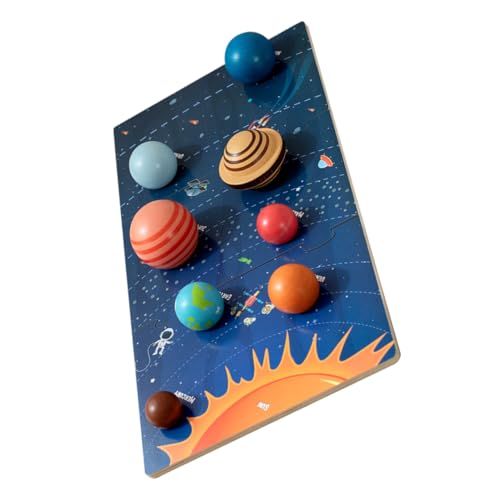 TOYANDONA Holzspielzeug Lernpuzzle Planeten Spielset Montessori Pädagogisch Sicher für Kreatives Weltraum Matching Form und Farbenerkennung TOYANDONA Holzspielzeug Lernpuzzle Planeten Spielset Montessori Pädagogisch Sicher für Kreatives Weltraum Matching Form und Farbenerkennung von TOYANDONA