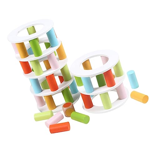 TOYANDONA Holzspielzeug Stapelspiel Balancespiel Pädagogisches Lernspielzeug für Konzentration und Motorik Geschenkidee für Geburtstag Weihnachten von TOYANDONA