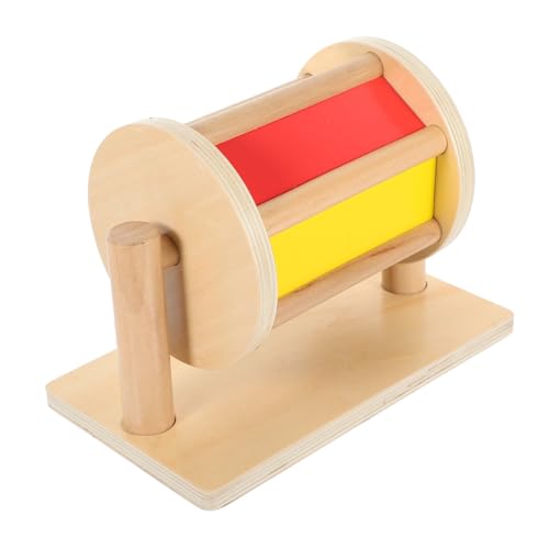 TOYANDONA Holzspielzeug Textile Trommel mit Klangfunktion Montessori Lernspielzeug zur und Feinmotorikförderung für Kleinkinder Buntes Pädagogisches Schlagzeug für Jungen und Mädchen von TOYANDONA