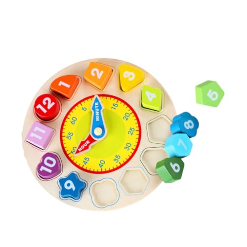 TOYANDONA Holzspielzeug Uhr Für Geometrische Formen Lernspielzeug Mit Zahlen Pädagogisches Uhr Puzzle Zur Der Kognitiven Fähigkeiten Von Kindern Ideal Für Das Kinderzimmer TOYANDONA Holzspielzeug Uhr Für Geometrische Formen Lernspielzeug Mit Zahlen Pädagogisches Uhr Puzzle Zur Der Kognitiven Fähigkeiten Von Kindern Ideal Für Das Kinderzimmer von TOYANDONA