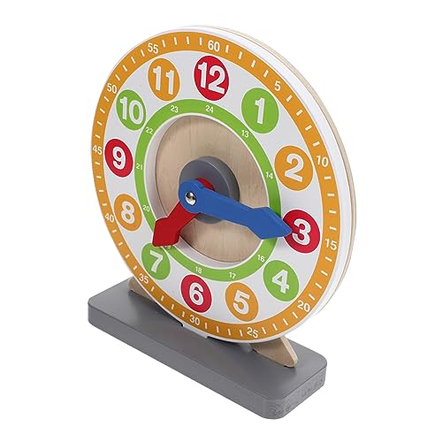 TOYANDONA Holzuhr Lernspielzeug Lernuhr Bunte Zahlen Holzspielzeug Erkennen Fördern Motorische Fähigkeiten Sicher Robust Langlebig Pädagogisch Frühkindlich von TOYANDONA