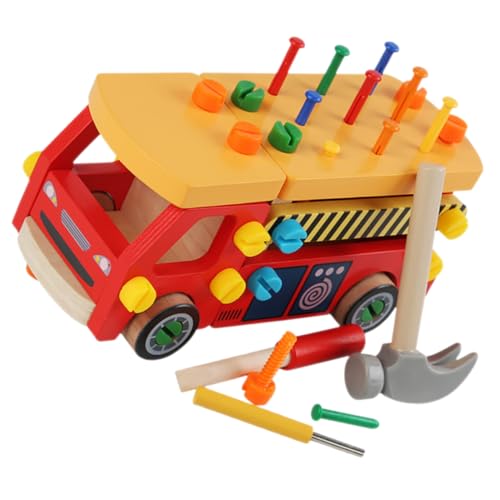 TOYANDONA Holzwerkzeug Set Teilig Stabiles Montessori Bunte Schraubendreher Werkzeugkoffer für Jungen Mädchen Feinmotorik Handliches Lernspielzeug von TOYANDONA