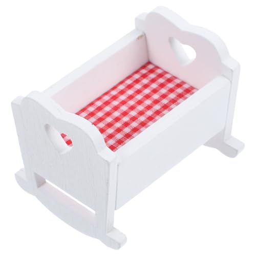 TOYANDONA Holzwiegenornamente Betten Spielzeugbett Puppenhaus-babybett Mini-Schaufel Miniaturfutter Pendelleuchten Decke Puppenhaus-zubehör-Pflanze Mini-puppenbett Miniatur Krippe Weiß Stoff TOYANDONA Holzwiegenornamente Betten Spielzeugbett Puppenhaus-babybett Mini-Schaufel Miniaturfutter Pendelleuchten Decke Puppenhaus-zubehör-Pflanze Mini-puppenbett Miniatur Krippe Weiß Stoff von TOYANDONA