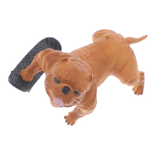 TOYANDONA Hundemodell lebensechter Hündchen Hundefiguren aus Kunststoff shöne bescherung Kinder lernspielzeug Skateboard Spielzeuge kleine Welpenstatue Simulationshundedekoration Mini Puppe von TOYANDONA