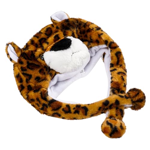 TOYANDONA Hut Zeigen Zaubererhut Lustiger Hut Flauschiger Hut Kopfbedeckung Tiermütze Kappen Kindergeburtstagshut Piratenhut Motorhaube Kostüm Leoparden-Requisite Hut- Kurzer Plüsch von TOYANDONA