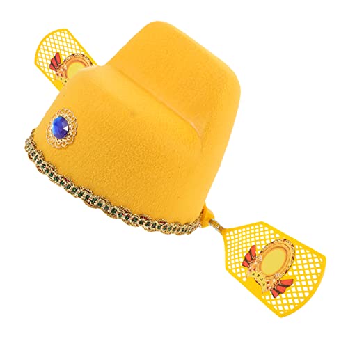 TOYANDONA Partyhut Im Chinesischen Stil Requisite Für Kinder Gelber Traditioneller Filzhut Geburtstagskrone Cosplay-kopfbedeckung Performance-stirnband von TOYANDONA
