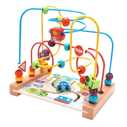 TOYANDONA Intelligentes Holzspielzeug Beaded Maze Lernspielzeug für Motorikfördernd Pädagogisch Kreatives mit Meeresmuster für Jungen Mädchen Geschenk von TOYANDONA