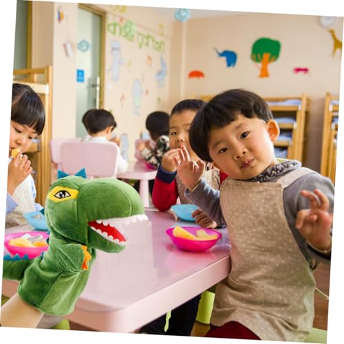 TOYANDONA Interaktive Dinosaurier Handpuppe aus Weichem Plüsch mit Beweglichem Mund Kindgerechte Kuscheltier und Rollenspielspielzeug für Eltern Junge Mädchen Aktivitäten von TOYANDONA
