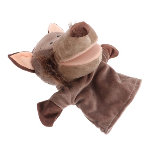TOYANDONA Interaktive Wolf Handpuppe aus Weichem Plüsch Beweglicher Mund für Erwachsene Fördert Kreativität und Kommunikation Beim Rollenspiel von TOYANDONA