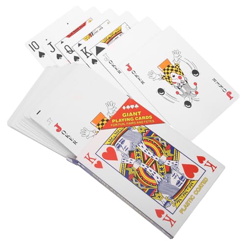 TOYANDONA Jumbo Spielkarten Extra Groß Fach Vergrößert Pokerkarten rutschfest Glatte Oberfläche Langlebig für Party Zuhause Outdoor Camping Reise TOYANDONA Jumbo Spielkarten Extra Groß Fach Vergrößert Pokerkarten rutschfest Glatte Oberfläche Langlebig für Party Zuhause Outdoor Camping Reise von TOYANDONA