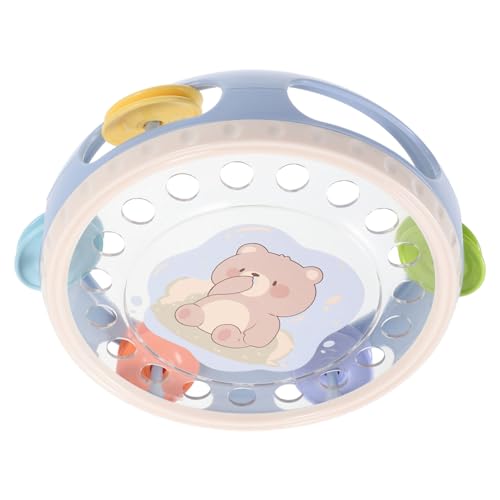 TOYANDONA Junge Mädchen Handtrommel Percussion Instrument Leichtes Tamburin mit Süßem Bärenmotiv Fördert Rhythmusgefühl und Hörvermögen Tragbares Lernspielzeug für Kleinkinder von TOYANDONA
