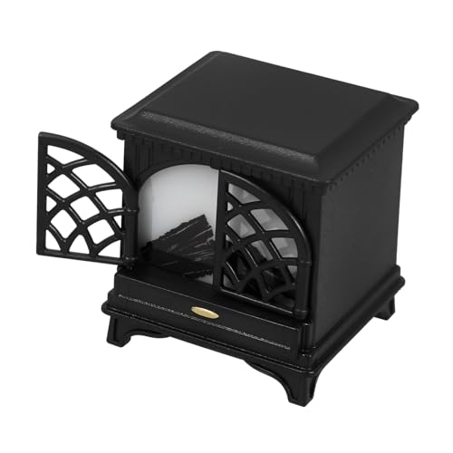 TOYANDONA LED-Kamin Puppenhaus Kamin Miniatur Miniaturmöbel Mini-Hauskamin Schwarz Kunststoff Modern 1:12 Scale TOYANDONA LED-Kamin Puppenhaus Kamin Miniatur Miniaturmöbel Mini-Hauskamin Schwarz Kunststoff Modern 1:12 Scale von TOYANDONA