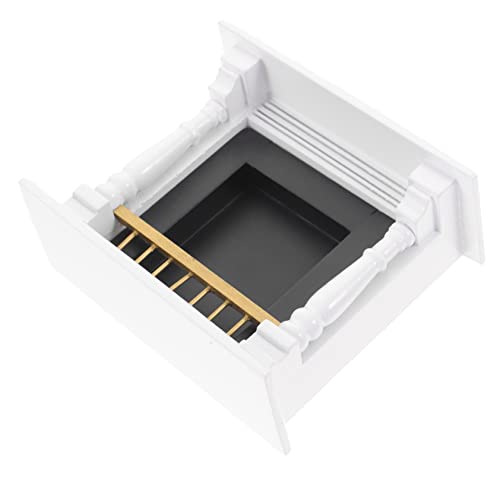 TOYANDONA Kamin im Puppenhaus Miniatur-Hausmöbel Miniatur-Kaminspielzeug Puppenhaus aus Holz Modelle Miniatur-Puppenhauszubehör Puppenmöbel im Maßstab 1:6 hölzern Spielzeugzimmer Statue Baby von TOYANDONA