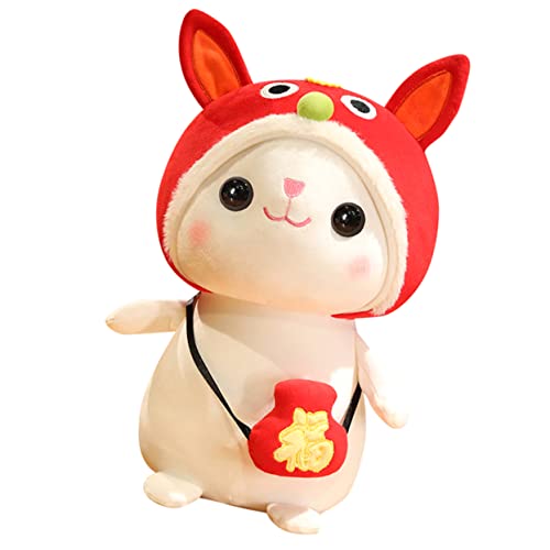 TOYANDONA Kaninchen Plüschtier Kuscheltier Gefüllte Plüschpuppen Karikatur Hase Realistischer Plüsch Gewichtetes Stofftier Puppe Plüsch Für Mädchen Gefüllte Puppe Knuddelig Rot Pp Baumwolle TOYANDONA Kaninchen Plüschtier Kuscheltier Gefüllte Plüschpuppen Karikatur Hase Realistischer Plüsch Gewichtetes Stofftier Puppe Plüsch Für Mädchen Gefüllte Puppe Knuddelig Rot Pp Baumwolle von TOYANDONA