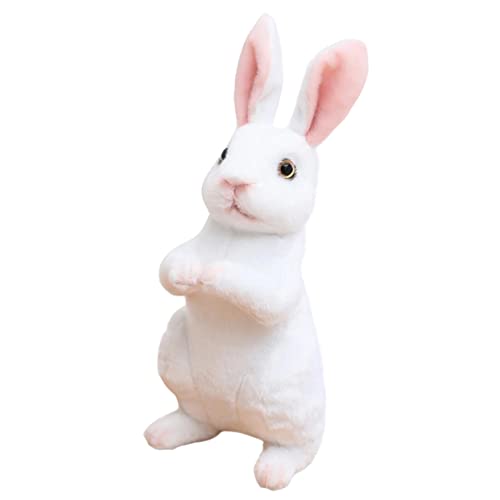 TOYANDONA Kaninchenpuppe Hasenpuppe Kinderspielzeug groß Kaninchen-Maskottchen-Plüschtier kinderzimmer zubehör plüschhasen für Kuscheltier für den Haushalt tragbares Stofftier Weiß von TOYANDONA
