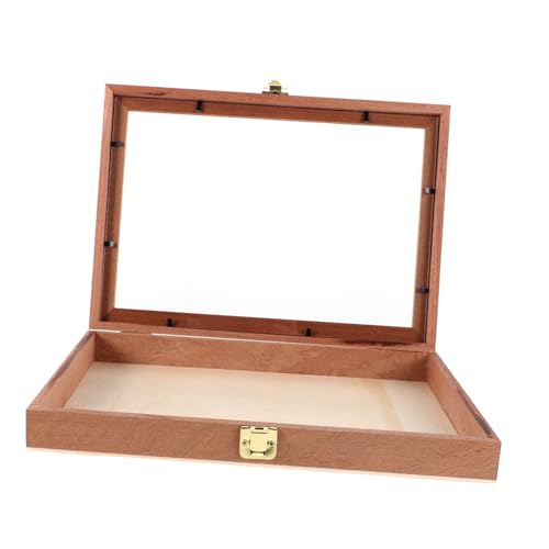 TOYANDONA Kasten Aufbewahrungsbox Aus Holz Vitrine Für Schmetterlingsproben Muster Schautafel Aufbewahrung Von Trockenblumenproben Insektensammelboxen Schatten Vitrine Light Brown Hölzern von TOYANDONA