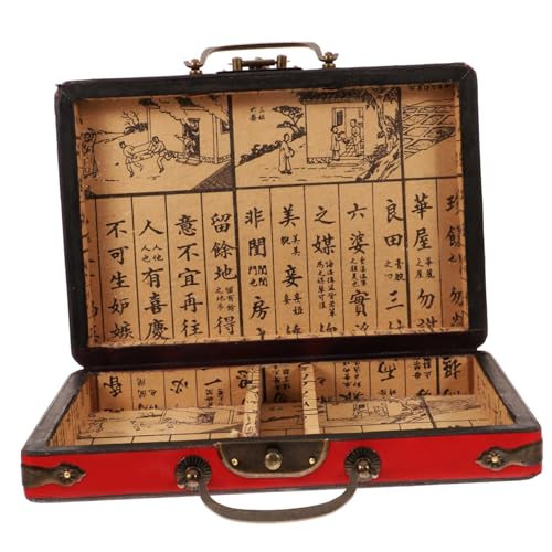 TOYANDONA Kasten Present Box präsentbox Mahjong Aufbewahrungsbehälter für den Haushalt Holzbehälter tragbar Mehrzweckbox Utensilien Lederbox hölzern von TOYANDONA