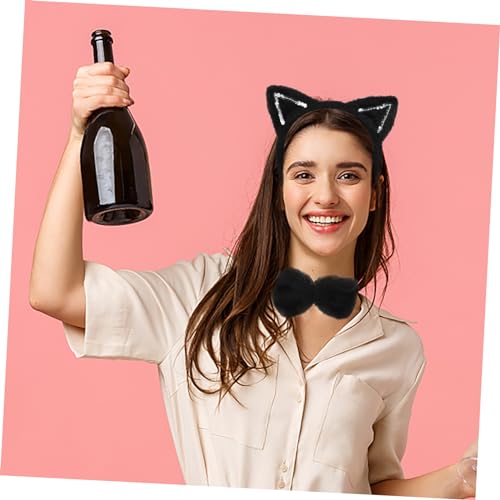 TOYANDONA Katzenohren Haarreif mit Plüsch und Pailletten Schwarzer Handschuhe und Einzigartigem Schwanzdekor und Langlebig für Halloween Cosplay und Partys TOYANDONA Katzenohren Haarreif mit Plüsch und Pailletten Schwarzer Handschuhe und Einzigartigem Schwanzdekor und Langlebig für Halloween Cosplay und Partys von TOYANDONA