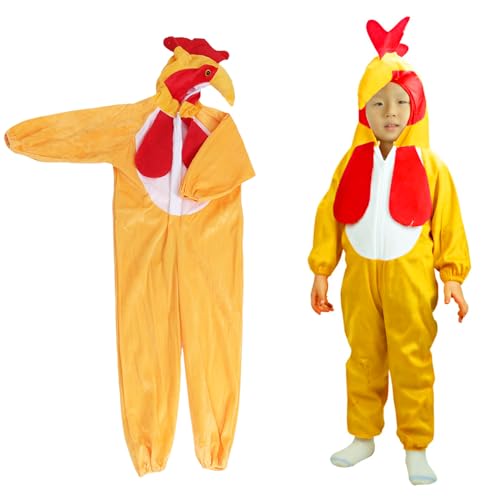 TOYANDONA Kinder-Hahn-Kostüm, Einteiler, Ostern, Huhn, Cosplay, Pyjama, Strampler, Kostüm, Kleid, Ostern, Tierkostüm, Partyzubehör TOYANDONA Kinder-Hahn-Kostüm, Einteiler, Ostern, Huhn, Cosplay, Pyjama, Strampler, Kostüm, Kleid, Ostern, Tierkostüm, Partyzubehör von TOYANDONA