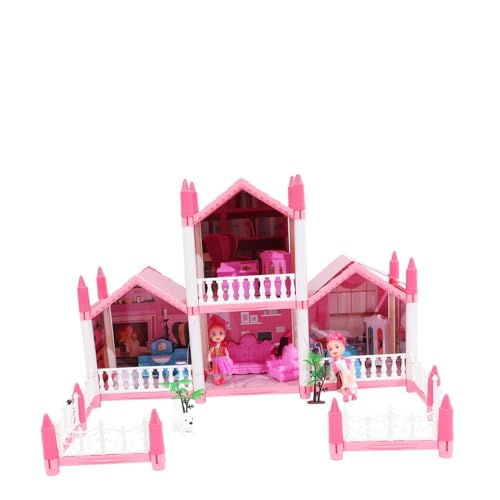 TOYANDONA Kinderburg interaktives Interactive Toys deko DIY Modell Kreatives Pinker EIN Bauen Schlossmodell für winziges Abs Rosa von TOYANDONA