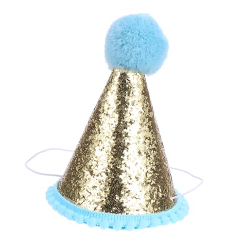 TOYANDONA Kindergeburtstag Partyhut mit Glitzer und Blauen Pailletten Elastisch und Bequem Geburtstagskappe für Mädchen Partydekoration und Fotorequisite für Unvergessliche Feiern von TOYANDONA