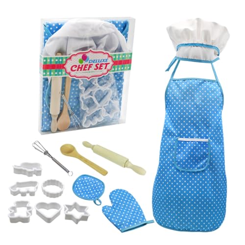 TOYANDONA Kinderküchen Set mit Backwerkzeugen und Schutzschürze Pädagogisches Rollenspiel kochset für Jungen und Mädchen Kreatives Kochspieler Playset im Blauen PVC karton TOYANDONA Kinderküchen Set mit Backwerkzeugen und Schutzschürze Pädagogisches Rollenspiel kochset für Jungen und Mädchen Kreatives Kochspieler Playset im Blauen PVC karton von TOYANDONA