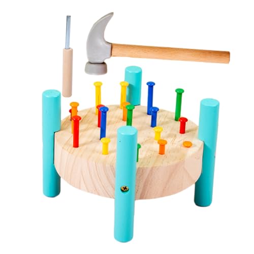 TOYANDONA Entwicklungsspielzeug Für Jungen Und Mädchen Nagelhammer-Spielzeug Hämmerwerkbank Für Kleinkinder Montessori-Spielzeug Für Jungen Und Mädchen von TOYANDONA