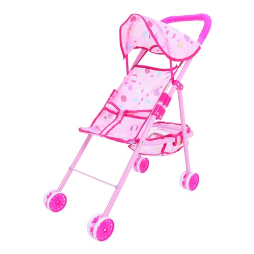 TOYANDONA Puppenwagen Mit Korb Puppenwagen Für Kinder Simulations-Kinderwagen Spielzeug Stabile Konstruktion Glatte Räder Entwicklung Sicherer Und Bequemer Griff von TOYANDONA
