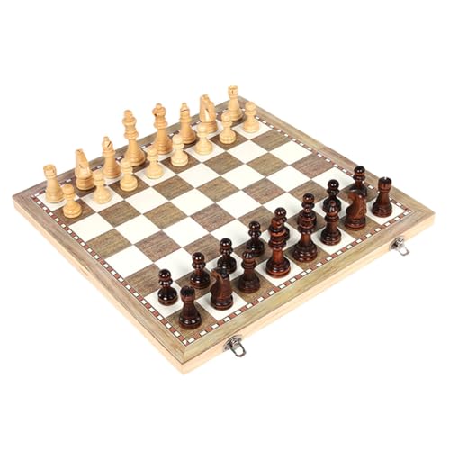 TOYANDONA Klappbares Holzschachspiel mit Stabilem Design Faltbares Schachbrett für Anfänger Tragbares Schachspiel für Familie Party und Reise TOYANDONA Klappbares Holzschachspiel mit Stabilem Design Faltbares Schachbrett für Anfänger Tragbares Schachspiel für Familie Party und Reise von TOYANDONA