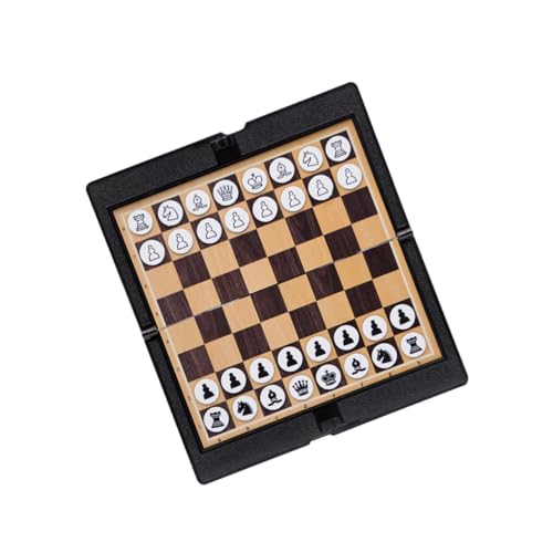 TOYANDONA Klappbares Leichtes International Checkers Schachbrett aus Dünnem Leder Magnetische Spielsteine Tragbar für Erwachsene für Reisen und Zuhause Strapazierfähig und Praktisch von TOYANDONA