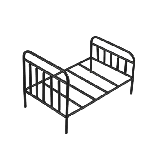 TOYANDONA Kleines Bett Blumentopfständer Pflanzenständer Tiny Homes Realistische Puppenhausmöbel Kleiner Blumentopfhalter Vintage Metallbett Miniaturbett Für Puppenhaus Minimöbel von TOYANDONA