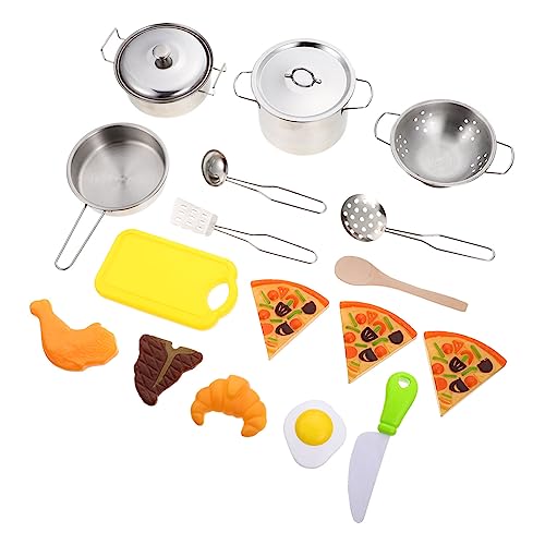 TOYANDONA Kochspielzeugset Edelstahl Küchenset Für Teiliges Rollenspielzeug Mit Kochtöpfen Und Küchenzubehör Ideales Für Jungen Und Mädchen TOYANDONA Kochspielzeugset Edelstahl Küchenset Für Teiliges Rollenspielzeug Mit Kochtöpfen Und Küchenzubehör Ideales Für Jungen Und Mädchen von TOYANDONA